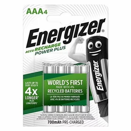 Energizer Recharge Power Plus 4-pack Oppladbare AAA Batterier 700mAh Energizer Recharge Power Plus 4-pack Oppladbare AAA Batterier 700mAh