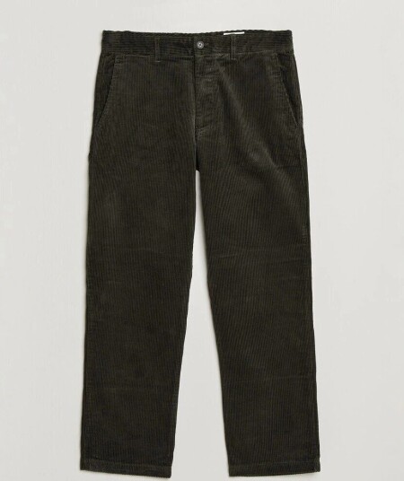 NN07 Aden Regular Fit Corduroy Chinos Dark Army