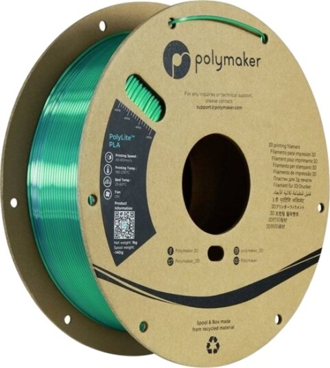 Polymaker Polylite Silk Pla Dual Color 1.75 Mm 1 Kg Jadeitegrønn-Chrome Polymaker Polylite Silk Pla Dual Color 1.75 Mm 1 Kg Jadeitegrønn-Chrome