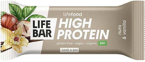 Lifefood LifeBar Proteinbar med nøtter og vanilje Øko   40 g