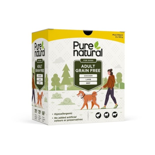 Purenatural Dog Adult Grain Free Chicken Lam & Biff Våtfôr 6X150 G