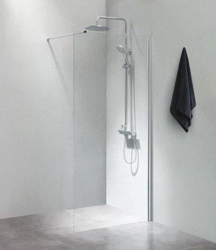 Cassøe Dusjvegg 100 cm Klart Glass Kromprofil