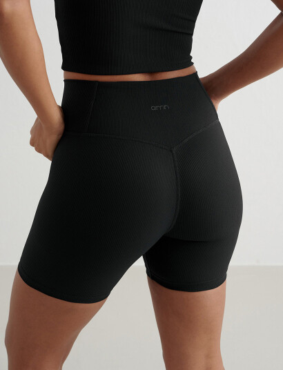 aim´n Ribbed Performance Midi Biker Shorts - Black - XL