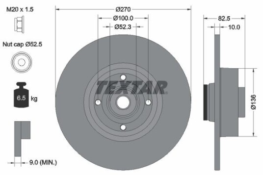 Bremseskive TEXTAR 92154503