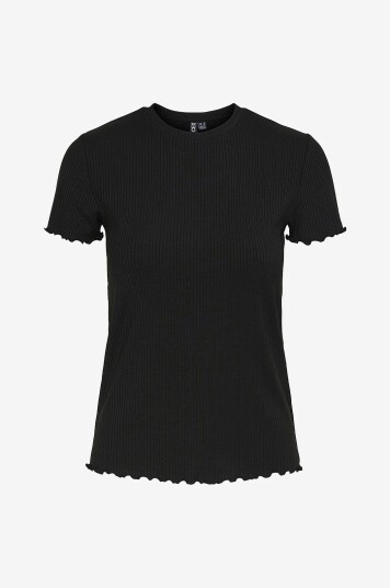 pieces - Topp pcNicca SS O-neck Top - Svart pieces - Topp pcNicca SS O-neck Top - Svart