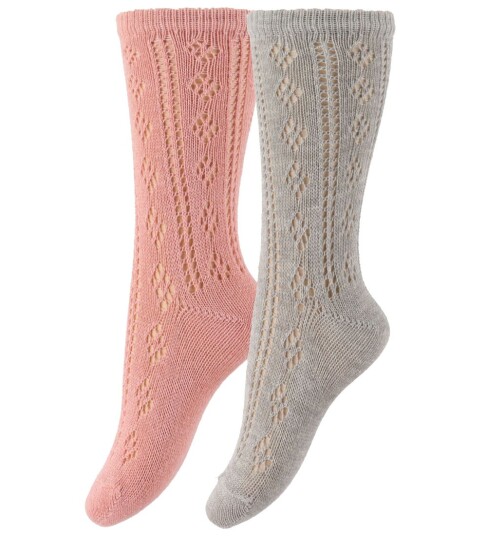 Minymo Sokker 2 pack Grå/Rosa Minymo 35/38 Sokker 35 38