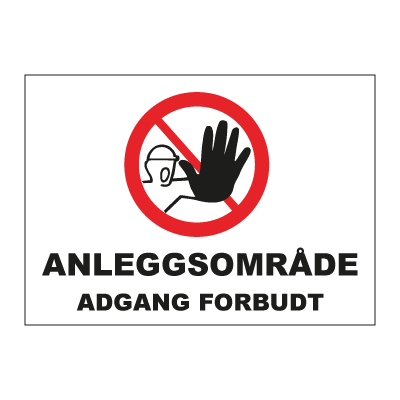 Jo Safety HMS Byggeplasskilt: Anleggsområde adgang forbudt 500 x 700 mm 6301001