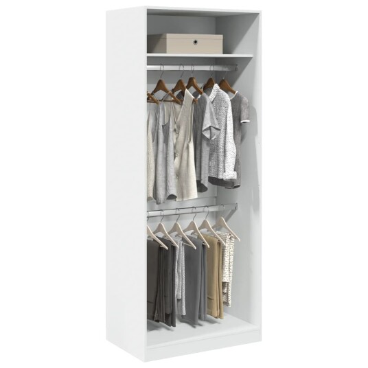 Garderobe hvit 80x50x200 cm konstruert tre 8721158341372 Garderobe hvit 80x50x200 cm konstruert tre 8721158341372