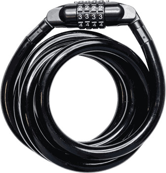 Bits Wirelock 180/15 Code, sykkellås, kode Black One Size