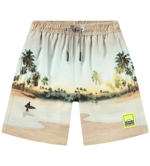 Molo Badeshorts UV50+ Nilson Island Surf 7 8 år 122 128 Badetøy Beige Blå
