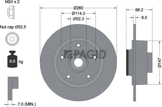PAGID 54959NC Bremseskive PAGID 54959NC Bremseskive