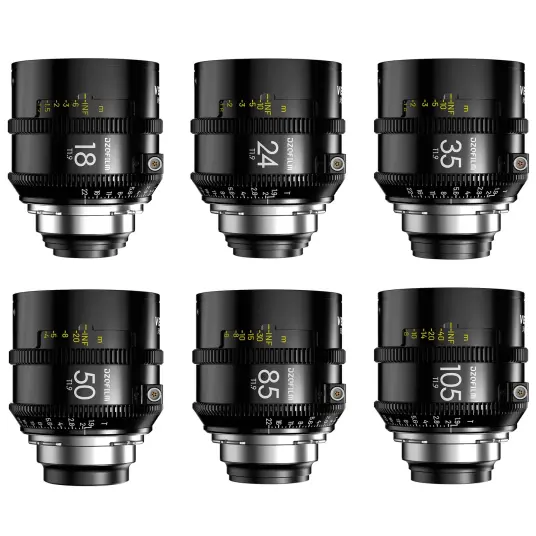 DZOFilm Vespid2 T1.9 Prime 6-Lens Kit PL 18 24 35 50 85 og 105mm. Hardcase DZOFilm Vespid2 T1.9 Prime 6-Lens Kit PL 18 24 35 50 85 og 105mm. Hardcase