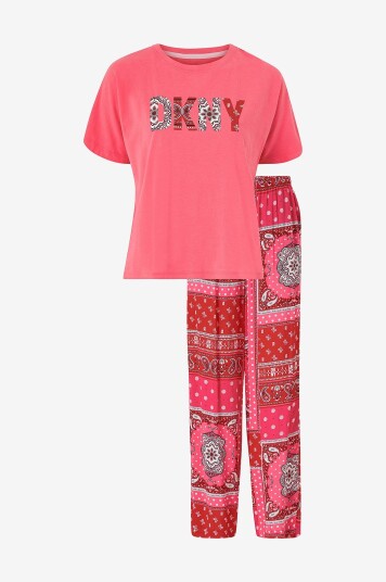 DKNY Pyjamas Right On Hue S/S Top & Pant PJ Rosa DKNY Pyjamas Right On Hue S/S Top & Pant PJ Rosa