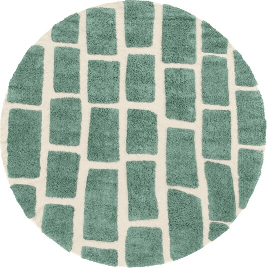 Rundt teppe   Cyrus Natural Cotton Shaggy grønn Størrelse: Ø 200 cm