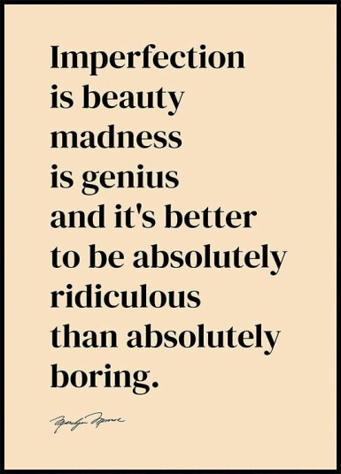 Imperfection Is Beauty Plakat Plakat / 100x150cm