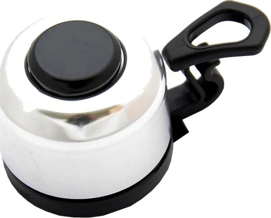 Sykkelringeklokke Simson Compact 34 mm stål 22,2 mm feste sølv