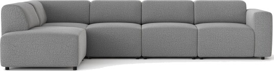 Torvasen 5 seters sofa med divan venstre i stoff Grå