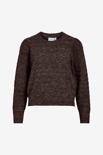 Vila Pullover viJayla O neck L/S Knit Top Brun Vila Pullover viJayla O neck L/S Knit Top Brun