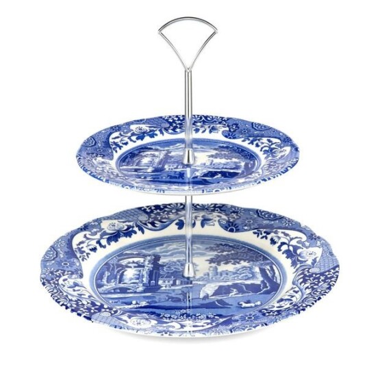 Spode Blue Italian kakefat 2 etasjer 1672945-02-0 1738282-01-0