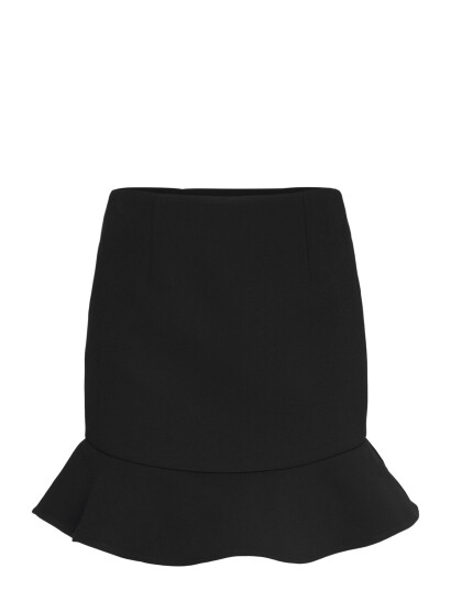 ROTATE Birger Christensen Suiting Mini Ruffle Skirt   Black   36