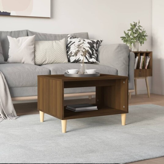 vidaXL Salongbord brun eik 60x40x50 cm konstruert tre