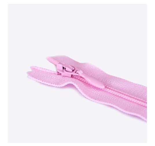 Tynn plastglidelås 25cm Rosa