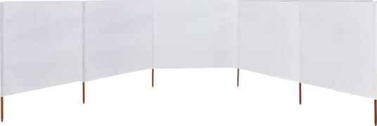 vidaXL Vindskjerm 5 paneler stoff 600x160 cm sandhvit