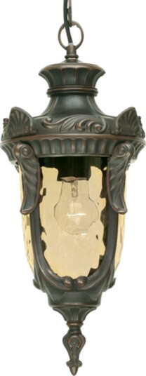 Philadelphia hengelampe, bronse/rav, IP43 – Elstead - Rustikk - Glass - Med en lyskilde