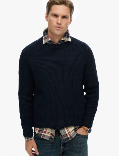 Superdry Chunky Raglan Jumper - Navy - XXL Superdry Chunky Raglan Jumper - Navy - XXL