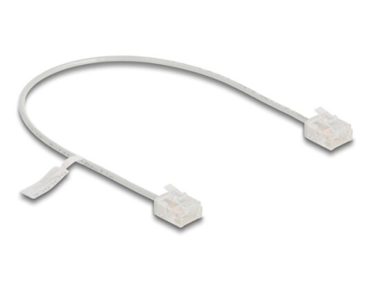 Delock Rj45 Nettverkskabel Cat.6 Utp Ultra Slim 0,3 M Grå Med Korte Plugger