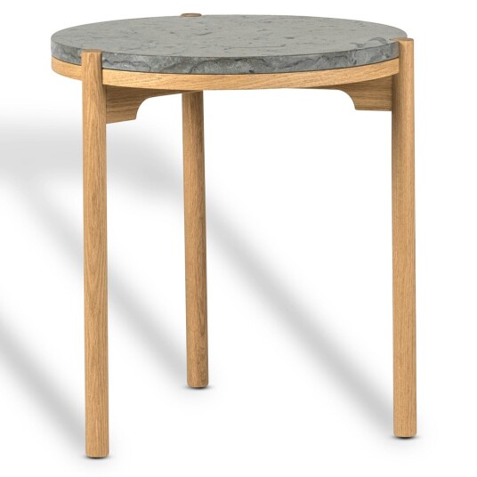 Mavis Dondo Sidebord Ø45 cm Eik / Jordet Kalkstein