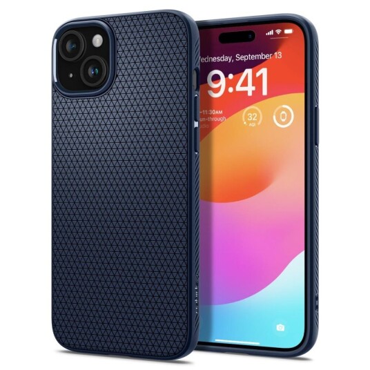 Spigen Iphone 15 Deksel Liquid Air Navy Blue