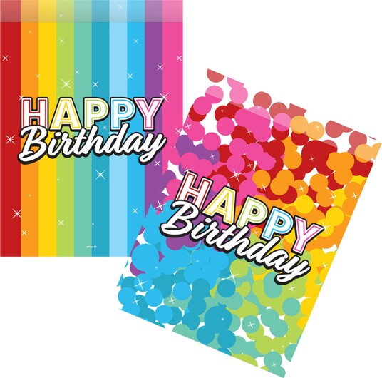 Folat Festposer Happy Birthday Rainbow 8-pakning 65823