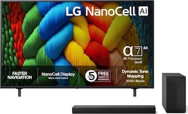 LG 50" Nano AI 4K 50NANO80A A141800L997-BNDL LG 50" Nano AI 4K 50NANO80A A141800L997-BNDL