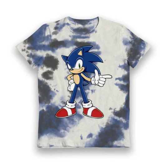 Sonic T-skjorte Tie Dye 122-128 / 7-8 år Barn