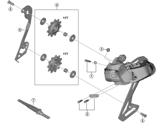 Shimano Cues innerplate til bakskifter modell RD U6070