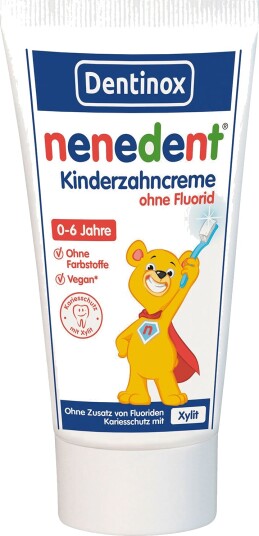 Fluorfri barnetannkrem med xylitol NENEDENT 0-6 år (50 ml.)