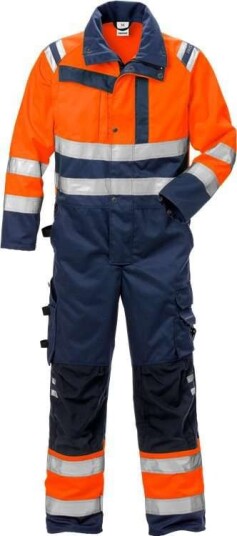 Fristads Høy Synlighet Kjeledress Cl 3 8026 PLU Hi vis Oransje / Marineblå 3XL Fristads Høy Synlighet Kjeledress Cl 3 8026 PLU Hi vis Oransje / Marineblå 3XL
