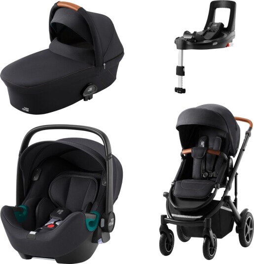 Britax Römer Premiumpakke Smile III + Bagdel + Britax iSense Bilstolsystem Fossil Grey