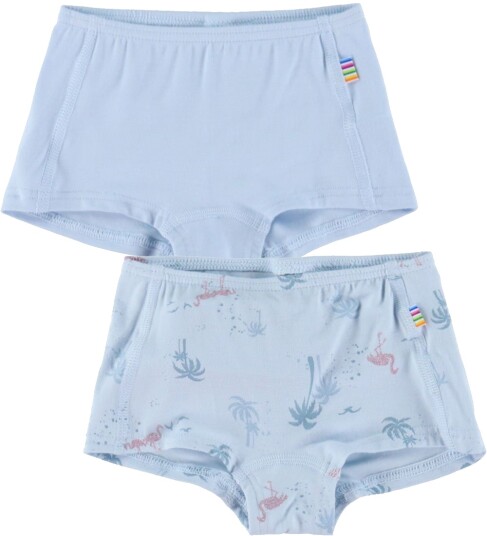 Joha Hipsters Bambus 2 pack Lyseblå m. Flamingoer Joha 90 Hipsters