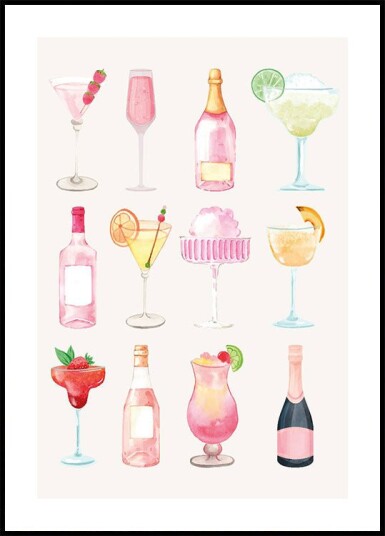 Champagne Cocktail Plakat Plakat / 21x30cm