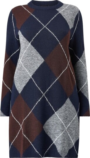 Zizzi Kjole Mclara L/S Arg Abk Dress Blå
