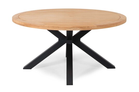 Sunzo Long Island matbord Svart/teak 150 cm Svart Sunzo Long Island matbord Svart/teak 150 cm Svart