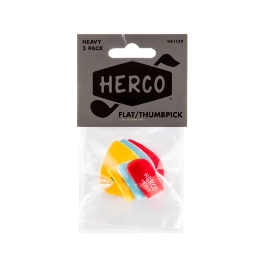 Dunlop Herco Flat Thumbpicks Heavy Gauge Pack of 3