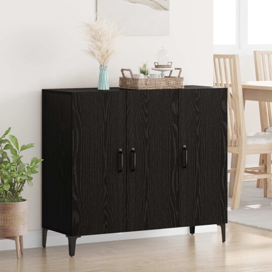 Serviesskap Svart eik 34 x 90 x 80 cm Konstruert tre Serviesskap Svart eik 34 x 90 x 80 cm Konstruert tre