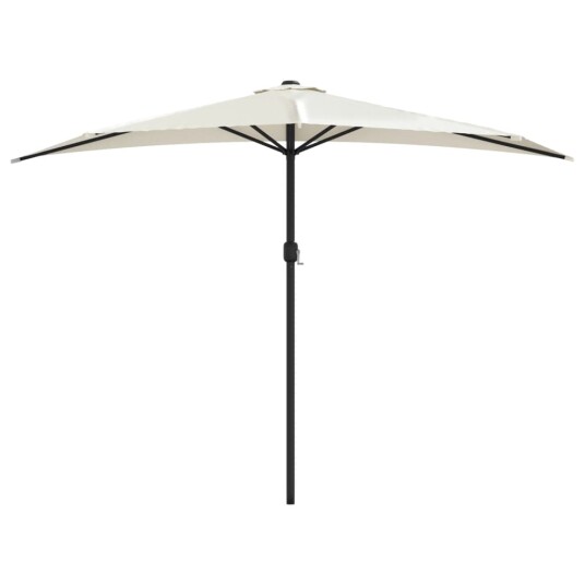 vidaXL Balkongparasoll med aluminiumsstang sandfarget 300x150 cm halv