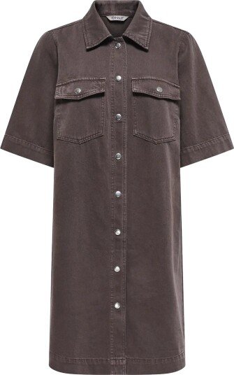 ONLY Onlbelle Silla S/S Button Dress Pnt Brown S ONLY Onlbelle Silla S/S Button Dress Pnt Brown S