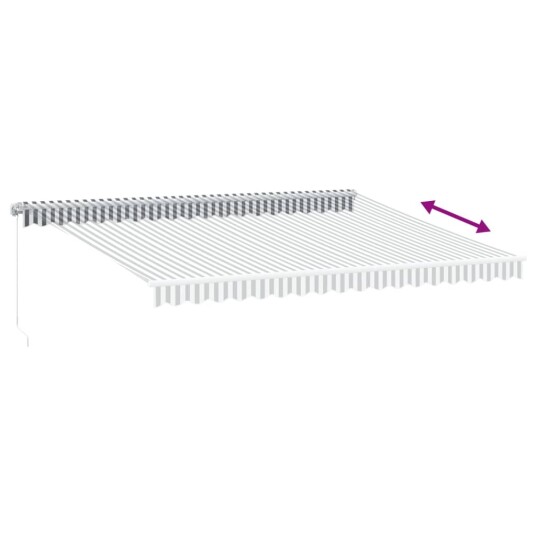 Manuell uttrekkbar markise antrasitt og hvit 450x350 cm 3215796
