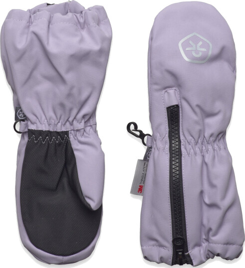Color Kids Mittens Long W. Zipper - Purple - 6-12M
