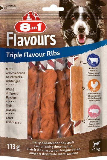 8In1 Triple Flavour Ribs Tyggepinner 3 X 6 Stk